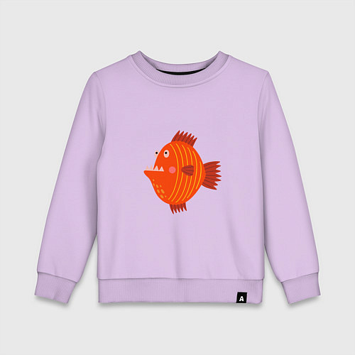 Детский свитшот Зубастая рыба / Лаванда – фото 1