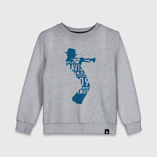 Детский свитшот Miles Davis jazz / Меланж – фото 1
