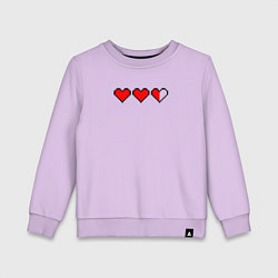Детский свитшот Три пиксельных сердца