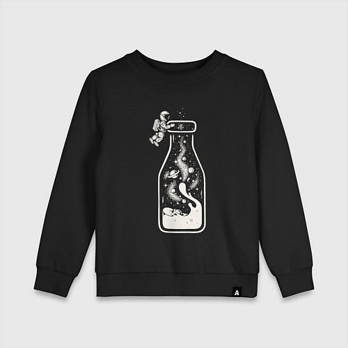 Детский свитшот Космос в бутылочке / Черный – фото 1