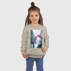 Свитшот хлопковый детский Хиёри Ики Ято, цвет: миндальный — фото 2