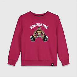 Свитшот хлопковый детский Powerlifting gym, цвет: маджента