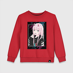 Свитшот хлопковый детский Zero Two is darling, цвет: красный