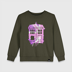 Свитшот хлопковый детский Pink tardis, цвет: хаки