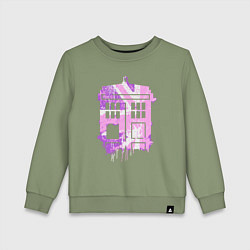 Свитшот хлопковый детский Pink tardis, цвет: авокадо