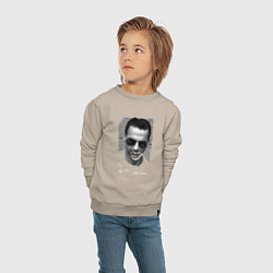Свитшот хлопковый детский Depeche Mode - Dave Gahan face, цвет: миндальный — фото 2
