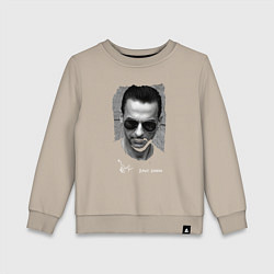 Свитшот хлопковый детский Depeche Mode - Dave Gahan face, цвет: миндальный