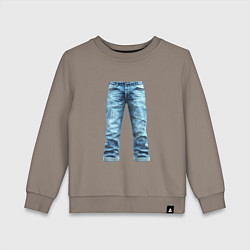 Свитшот хлопковый детский Джинсы штаны jeans, цвет: утренний латте