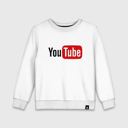 Детский свитшот You tube logo / Белый – фото 1