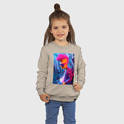 Свитшот хлопковый детский Bart Simpson - punk, цвет: миндальный — фото 2