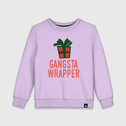 Свитшот хлопковый детский Gangsta wrapper, цвет: лаванда