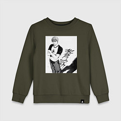Свитшот хлопковый детский Эйкити Онидзука учитель, цвет: хаки