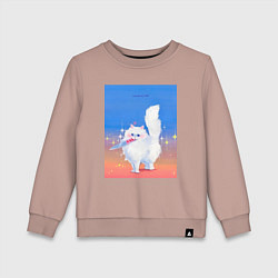 Свитшот хлопковый детский Кошечка с ножом на пределе, цвет: пыльно-розовый