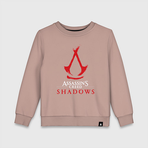 Детский свитшот Assassins creed shadows logo / Пыльно-розовый – фото 1