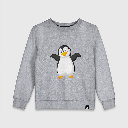 Детский свитшот Веселый пингвин красивый / Меланж – фото 1