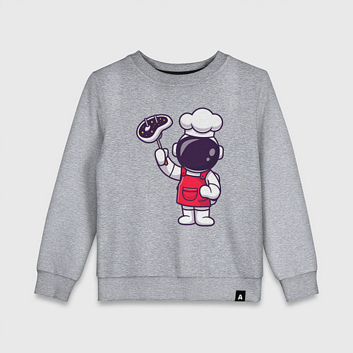 Детский свитшот Повар космонавт / Меланж – фото 1