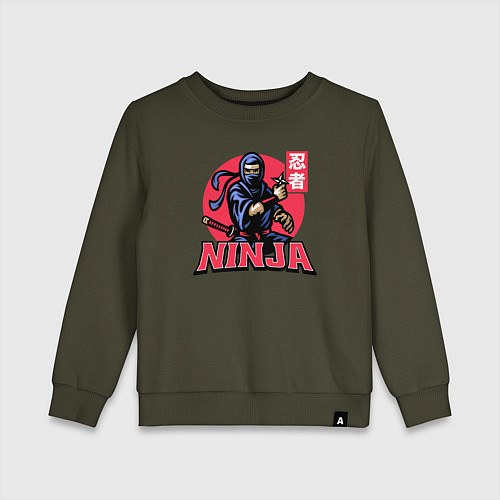 Детский свитшот Японский ниндзя / Хаки – фото 1