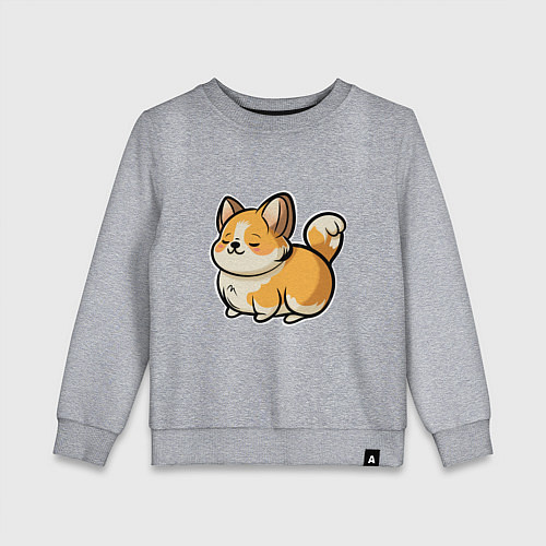 Детский свитшот Милый корги пухленький / Меланж – фото 1