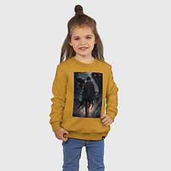 Свитшот хлопковый детский Мэгуми Фусигуро арт Магическая битва, цвет: горчичный — фото 2