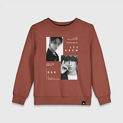 Свитшот хлопковый детский Stray kids Minsung Lee know Han, цвет: кирпичный