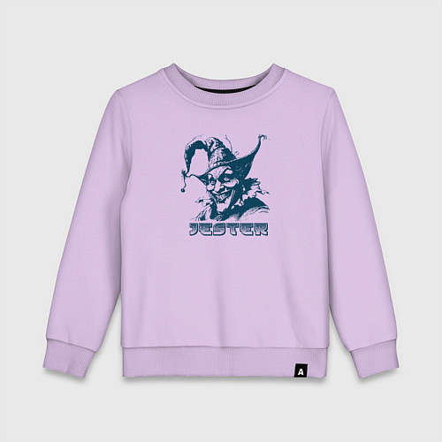 Детский свитшот Зловещий шут с жутким лицом / Лаванда – фото 1