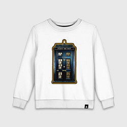 Свитшот хлопковый детский Tardis Sherlock, цвет: белый
