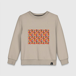 Детский свитшот Коты и летний вайб паттерн