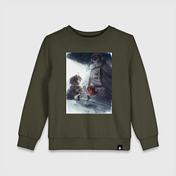 Свитшот хлопковый детский Безработный Рудеус Грейрат, цвет: хаки