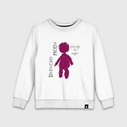 Свитшот хлопковый детский Depeche Mode - Playing the angel logo, цвет: белый