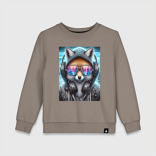 Детский свитшот Urban fox - ai art / Утренний латте – фото 1
