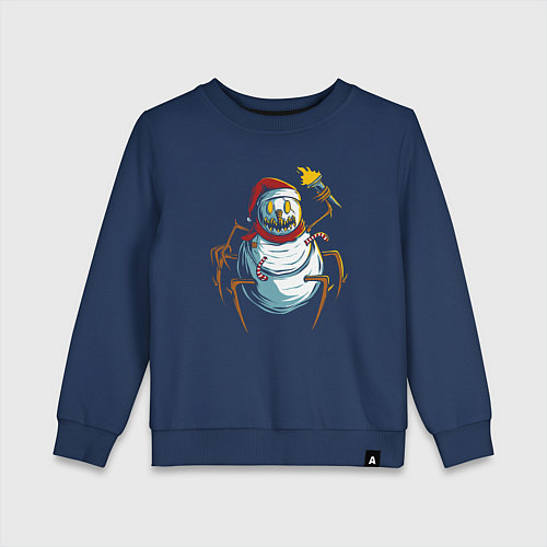 Детский свитшот Паук снеговик / Тёмно-синий – фото 1