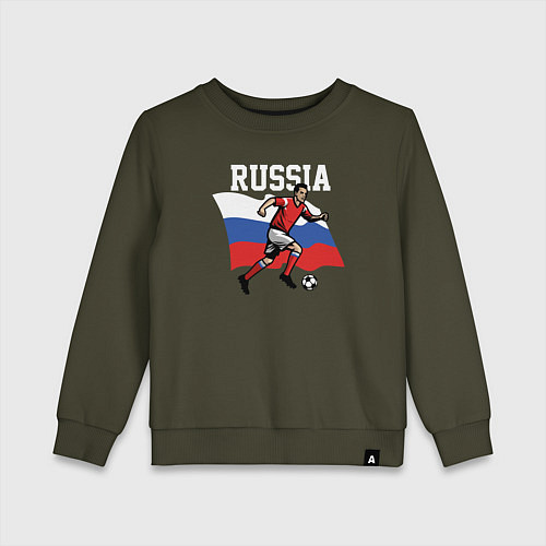 Детский свитшот Russia football inscription / Хаки – фото 1