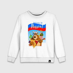 Детский свитшот Welcome to Russia inscription color