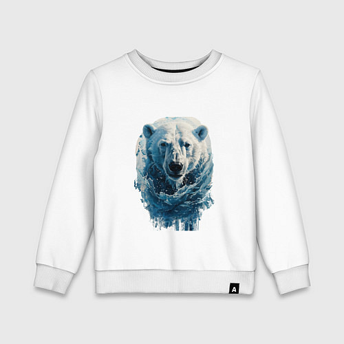 Детский свитшот Мишка на севере / Белый – фото 1
