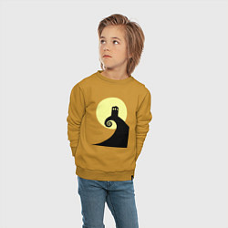 Свитшот хлопковый детский Tardis night, цвет: горчичный — фото 2