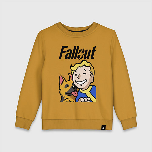 Детский свитшот Vault boy and shepherd / Горчичный – фото 1