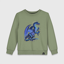 Свитшот хлопковый детский Azure dragon, цвет: авокадо
