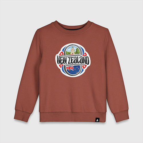 Детский свитшот Новая Зеландия / Кирпичный – фото 1