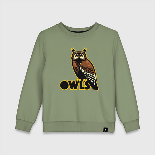 Детский свитшот Owls / Авокадо – фото 1