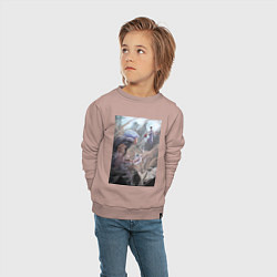 Свитшот хлопковый детский Магическая битва Сатору Годзё Сукуна Рёмэн, цвет: пыльно-розовый — фото 2