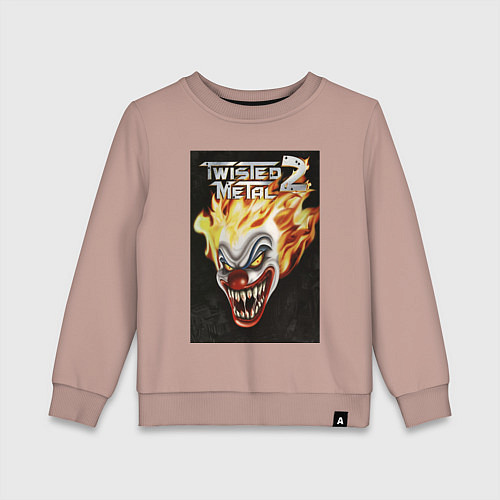 Детский свитшот Twisted metal 2 - clown head / Пыльно-розовый – фото 1