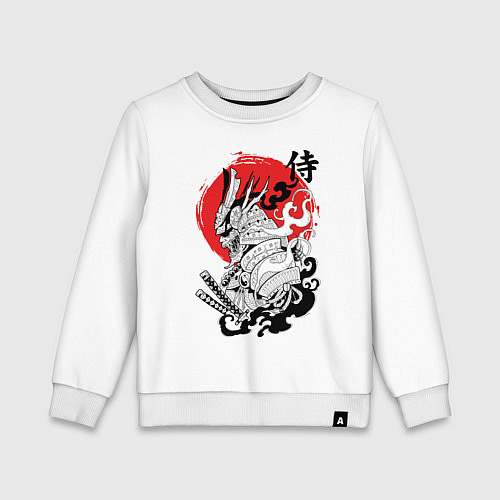 Детский свитшот Самурай в маске Хання / Белый – фото 1