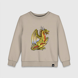 Свитшот хлопковый детский HOMM3 gold dragon, цвет: миндальный