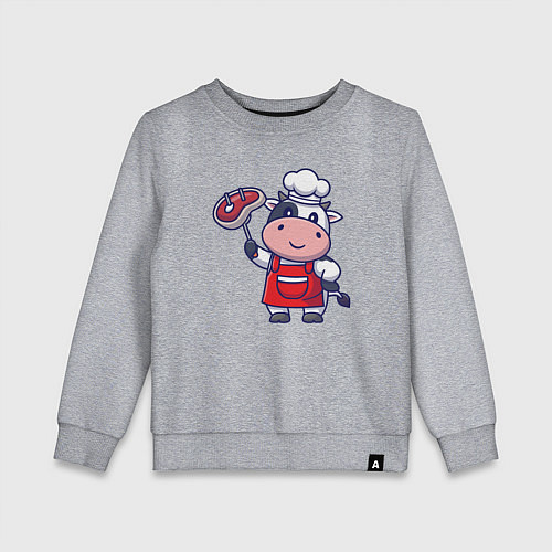 Детский свитшот Коровка повар / Меланж – фото 1