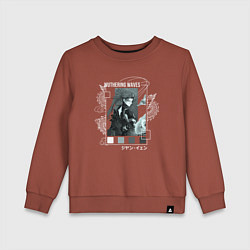 Свитшот хлопковый детский Jiyan - Wuthering Waves, цвет: кирпичный