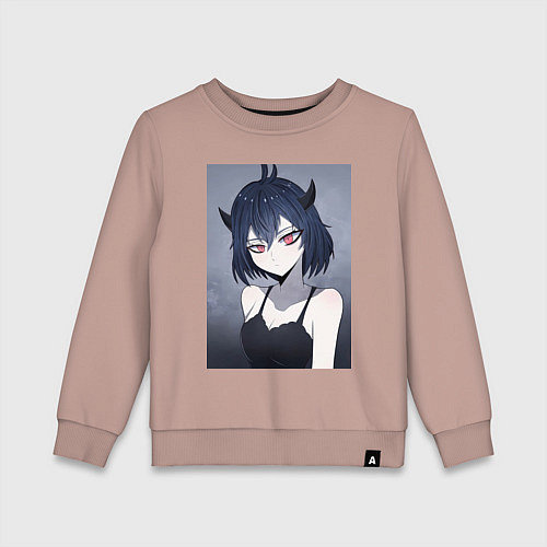 Детский свитшот Чёрный клевер Секре Сваллотейл Неро / Пыльно-розовый – фото 1