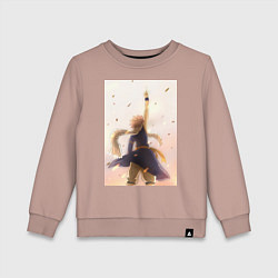 Свитшот хлопковый детский Хвост Феи Нацу Драгнил, цвет: пыльно-розовый
