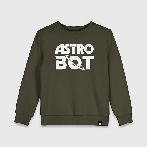 Детский свитшот Astro bot logo / Хаки – фото 1