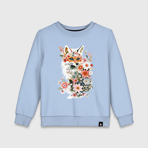 Детский свитшот Лисий контур из цветов / Мягкое небо – фото 1