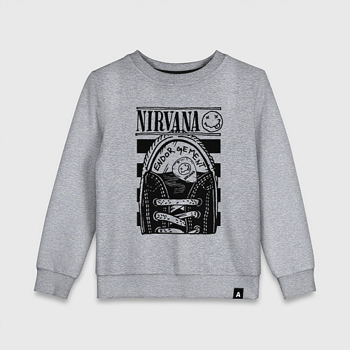 Детский свитшот Nirvana grunge rock / Меланж – фото 1